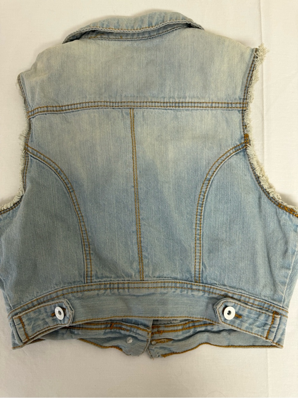 YMI Light Blue Distressed Denim Vest - Picture 3 of 3